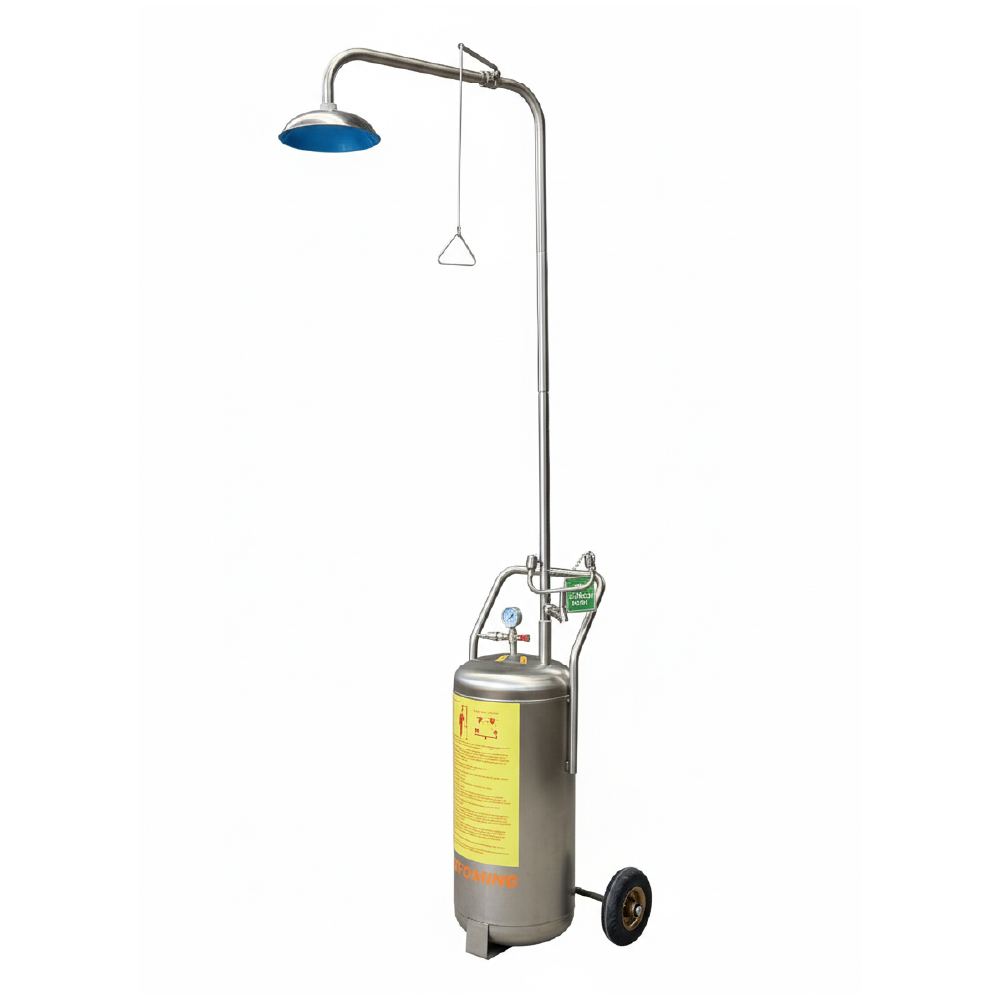 Ducha de emergencia con estanque de color gris - Indumol