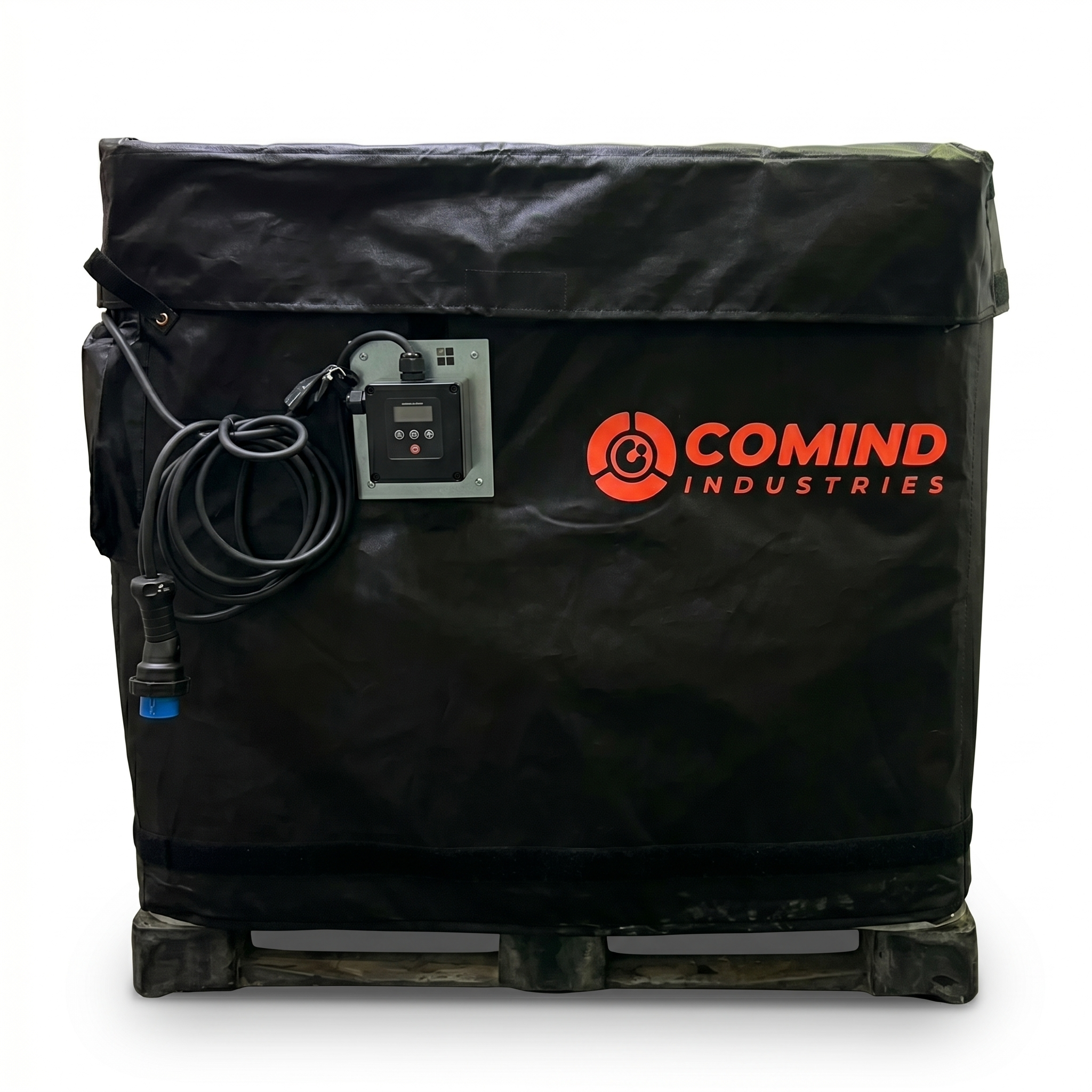Manta calefactora ATEX para IBC de 1000 litros - vista fronta