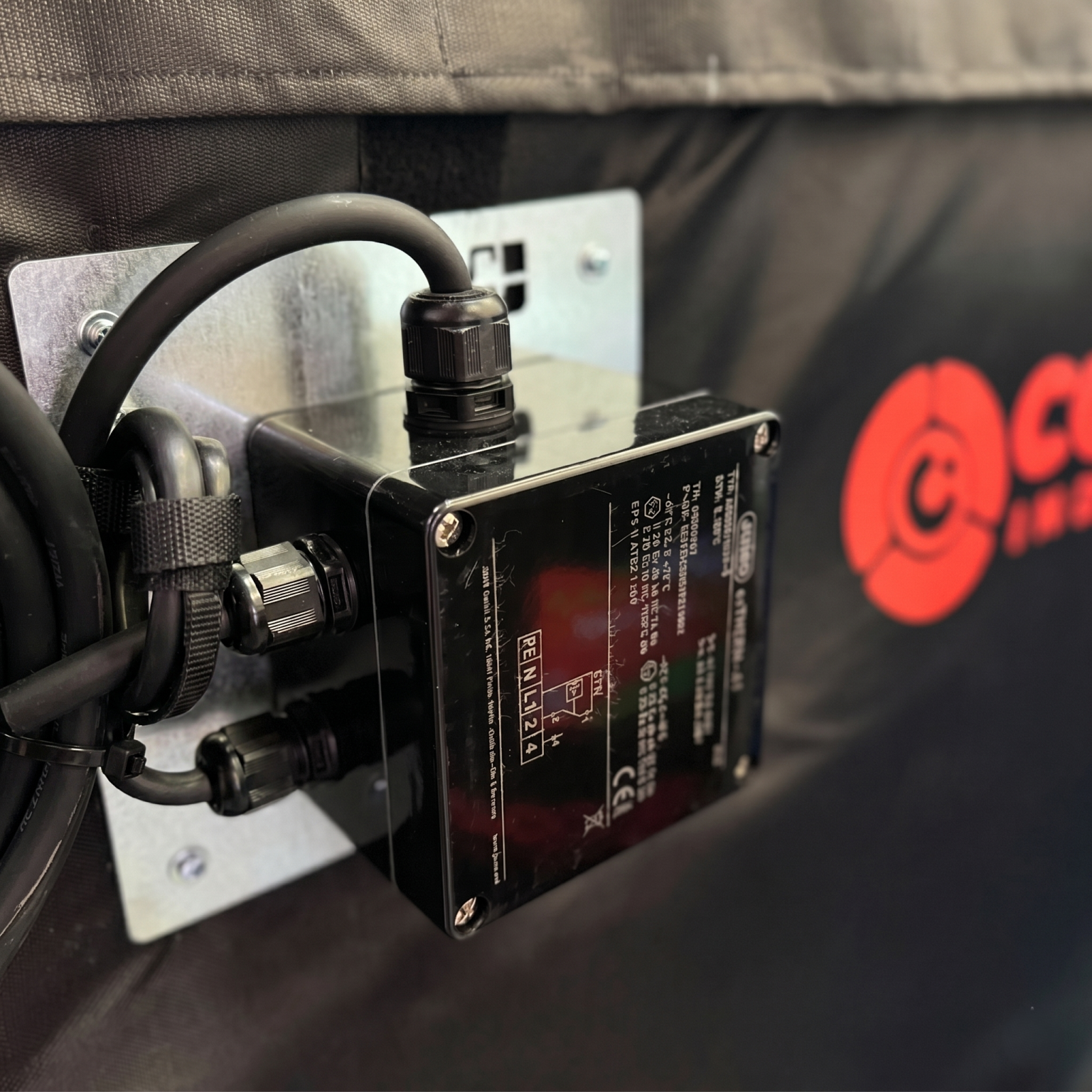 Manta calefactora ATEX para IBC de 1000 litros - conexión eléctrica